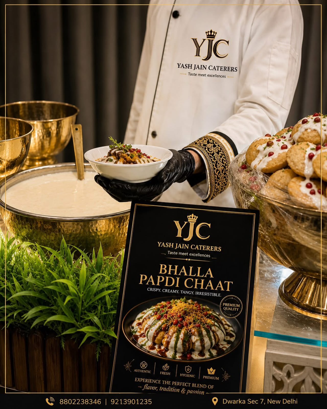 Chef serving food